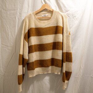 CJLA - Mustard/Cream Stripped Sweater (size Large)